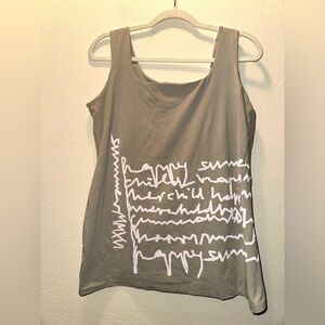 Annette gortz word graphic grey tank top casual XL cotton
